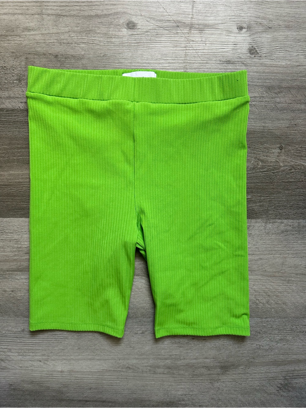 🌻 Mango Lime Green Ribbed Bike Shorts 🌻